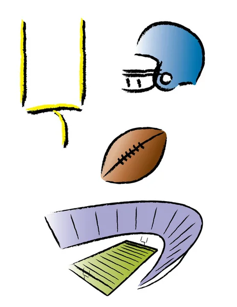American Football Ikone Cartoon Stil — Stockvektor