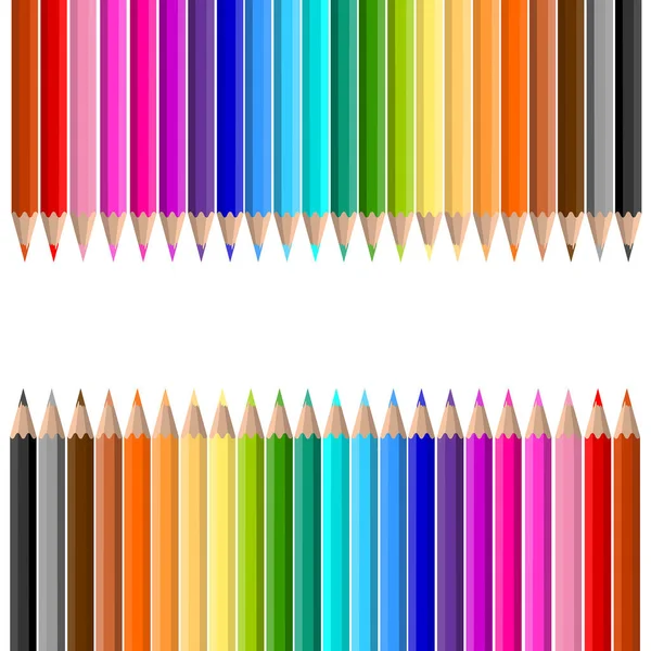 Set Color Pencils White Background — Stock Vector