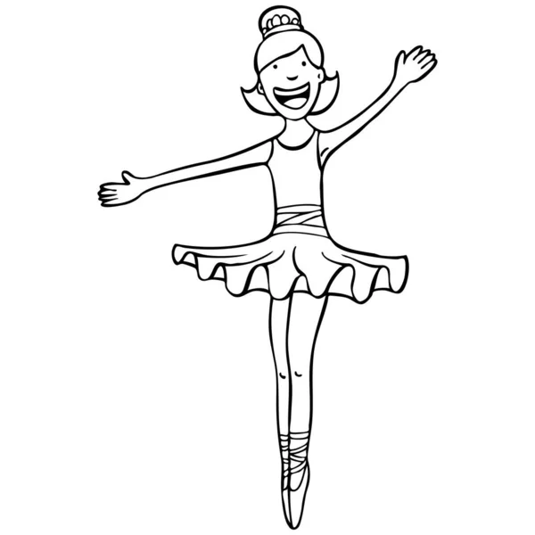 Jonge Vrouw Met Ballet Karakter — Stockvector