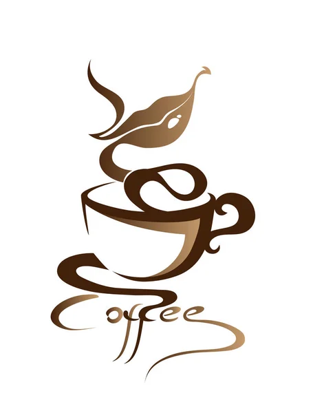 Vector Coffee Cup Logo Design Template — Stock Vector