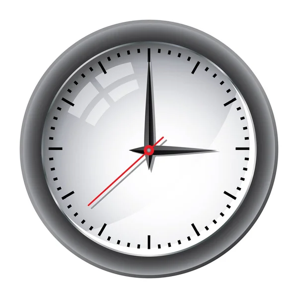 Icône Horloge Rendu Noir Sur Fond Blanc — Image vectorielle