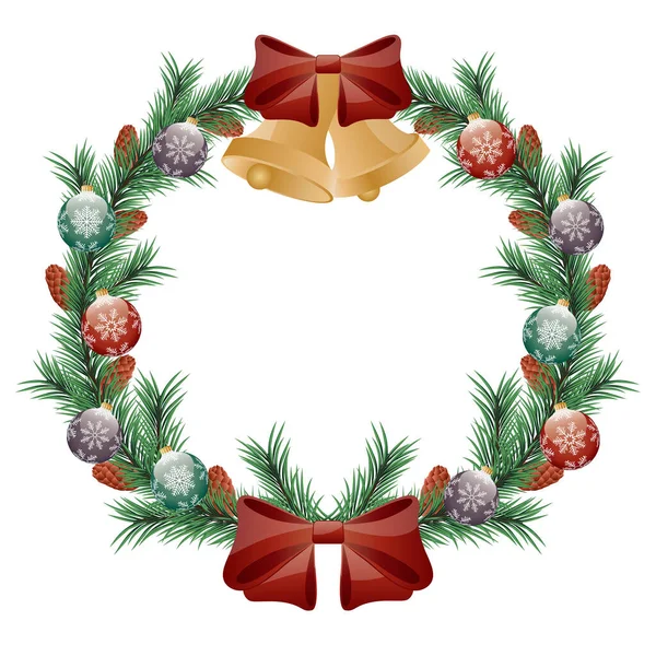 Christmas Wreath Holly Berries — Stock Vector
