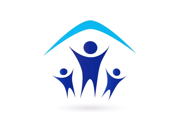 Personnes Soins Succès Santé Vie Logo Icône Modèle — Image vectorielle