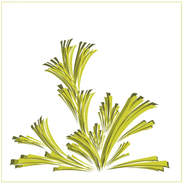Handgezeichnete Grüne Pflanzenillustration Isoliert Auf Weißem Hintergrund — Stockvektor