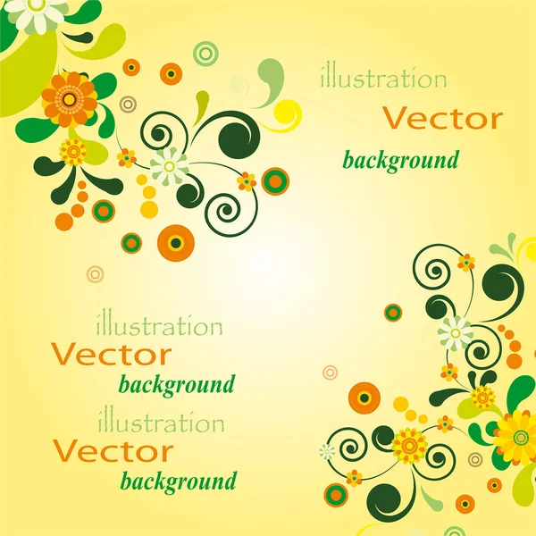 Abstrato Elementos Design Floral — Vetor de Stock