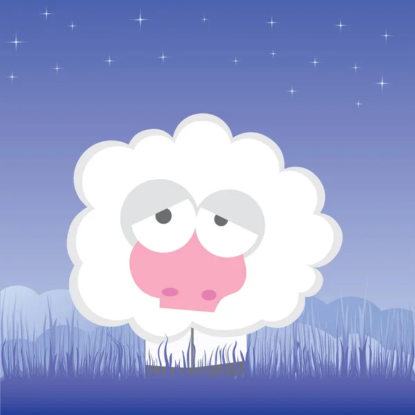 Illustration Cute Cartoon Background Sheep — Stock Vector