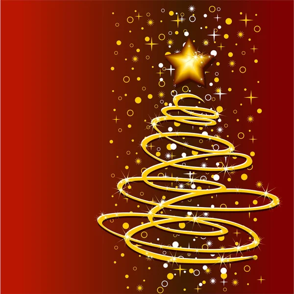 圣诞节的树和星星 矢量说明 — 图库矢量图片#
