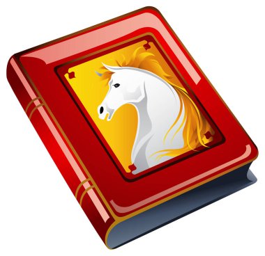 Beyaz arkaplanda izole edilmiş tek boynuzlu at simgesi düğmesi.