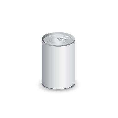 Teneke kutu beyaza izole edilmiş. vektör illüstrasyonu