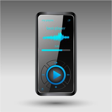 Siyah akıllı telefonlu müzik çalar