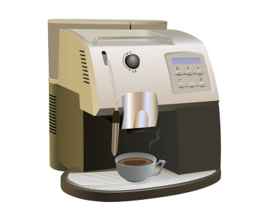 Kahve fincanı vektörü olan kahve makinesi.