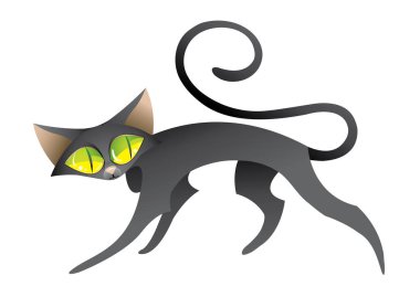 Beyaz bir arka planda vektör çizim sevimli kedi