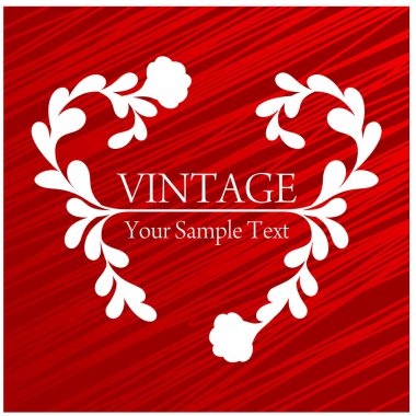 Kırmızı güllü klasik çerçeve, vektör illüstrasyonu