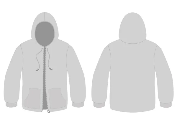 Set Blank Hoodie Front View Front Side View Vector — Stock Vector