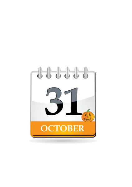 Vector Ilustración Halloween Calendario Con Septiembre Octubre Octubre — Vector de stock