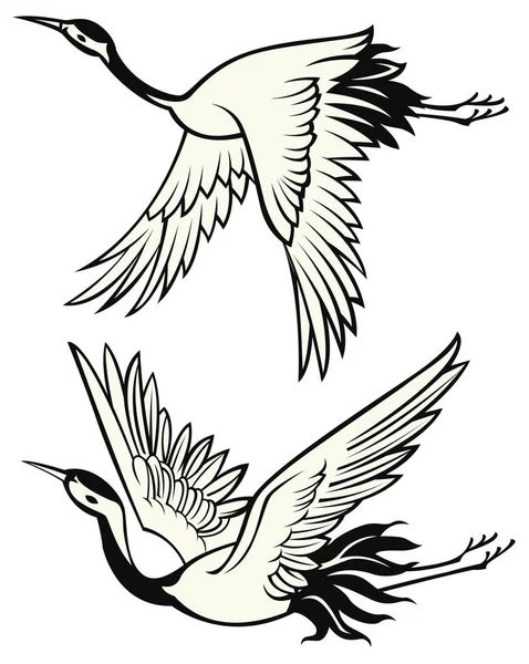 Vectorillustratie Van Twee Vogels Vorm Van Een Vogel — Stockvector