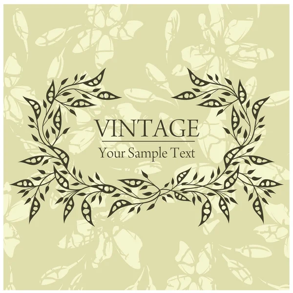 Vintage Frame Leaves — Stock Vector