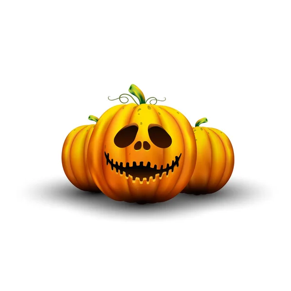 Illustration Vectorielle Tête Citrouille Halloween — Image vectorielle