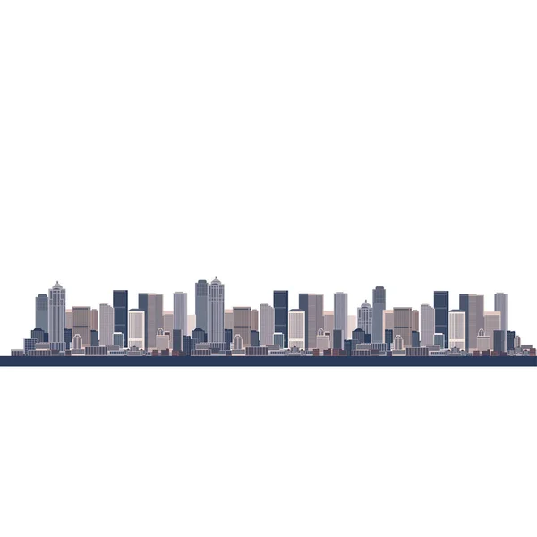 Modern City Panorama Render — Stock Vector