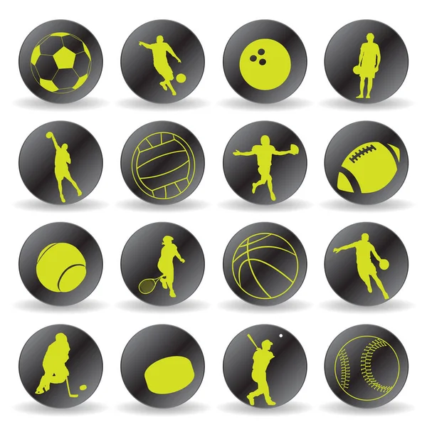 Jeu Icône Ballon Football Vecteur — Image vectorielle