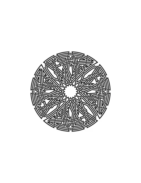 Vector Mandala Patrón Blanco Negro — Archivo Imágenes Vectoriales