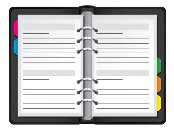 Cuaderno Espiral Colorido Blanco Con Aglutinante Espiral — Vector de stock