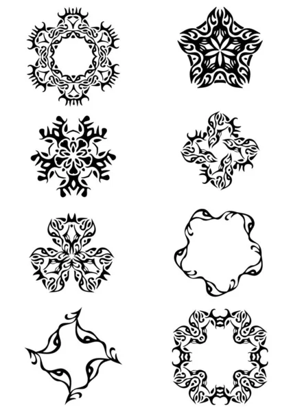 Preto Branco Vetor Ornamental Mandala Design — Vetor de Stock