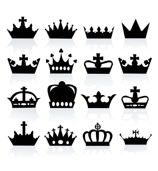 Set Crowns Vector Illustration — Stock Vector