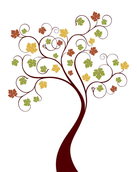 メープルツリーの秋の背景 ベクトルイラスト — ストックベクタ