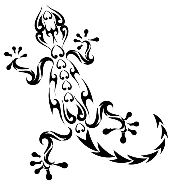 Illustration Vectorielle Tatto Gecko — Image vectorielle