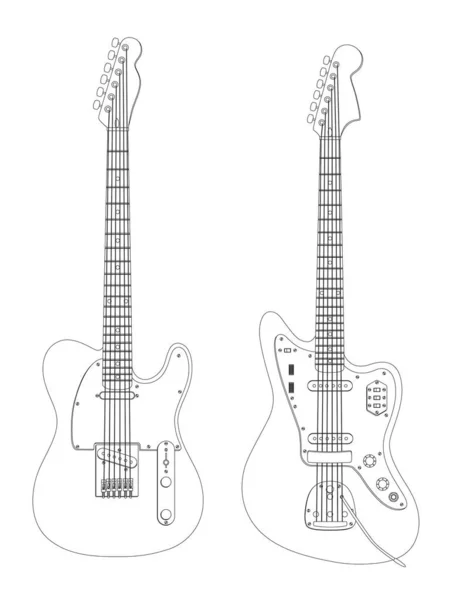 Vector Ilustración Guitarra Eléctrica — Vector de stock