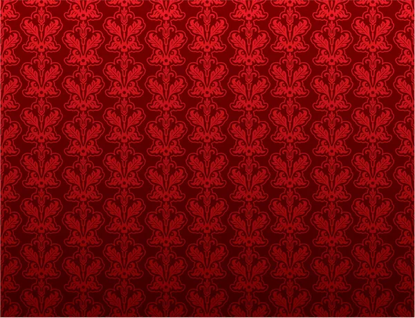 Rote Abstrakte Tapete Mit Floralem Muster — Stockvektor