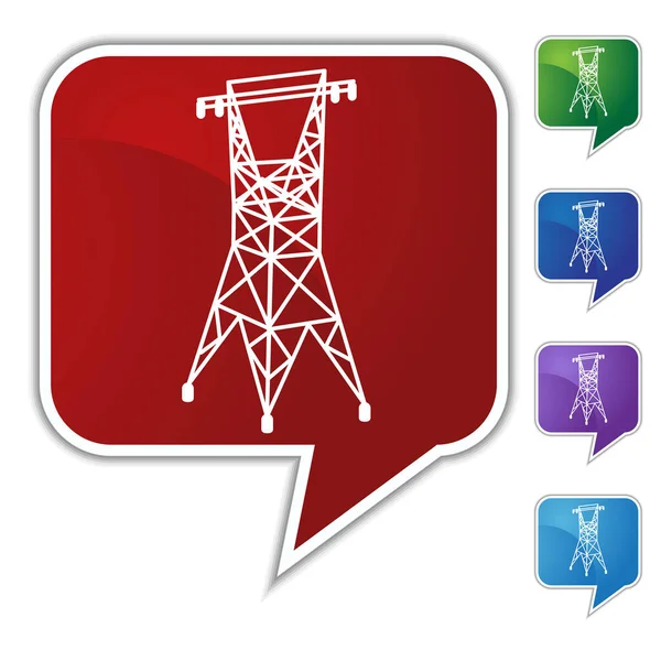 Botão Web Torre Antena — Vetor de Stock