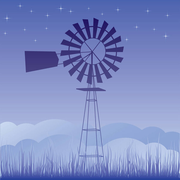 windmill with a stars in the field