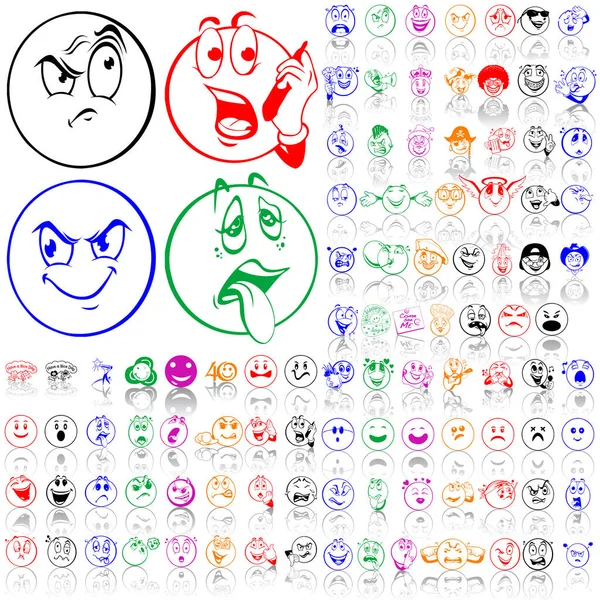 Σύνολο Εικονιδίων Emoticon — Διανυσματικό Αρχείο