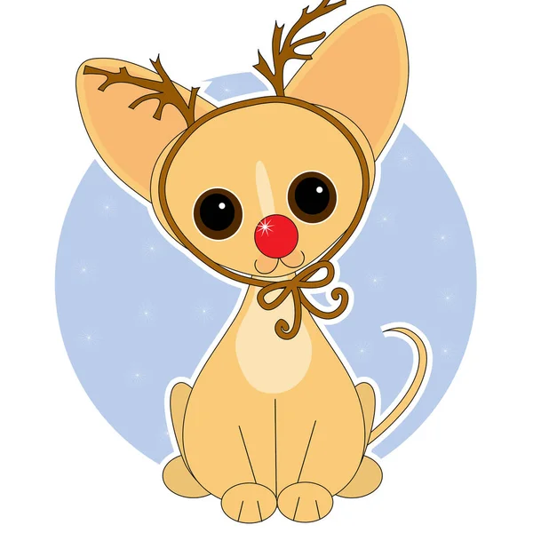 Bonito Desenho Animado Natal Gato — Vetor de Stock