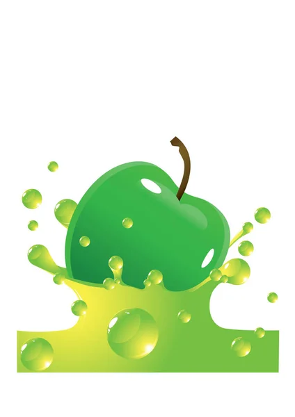 Green Apple Icon Vector — Stock Vector