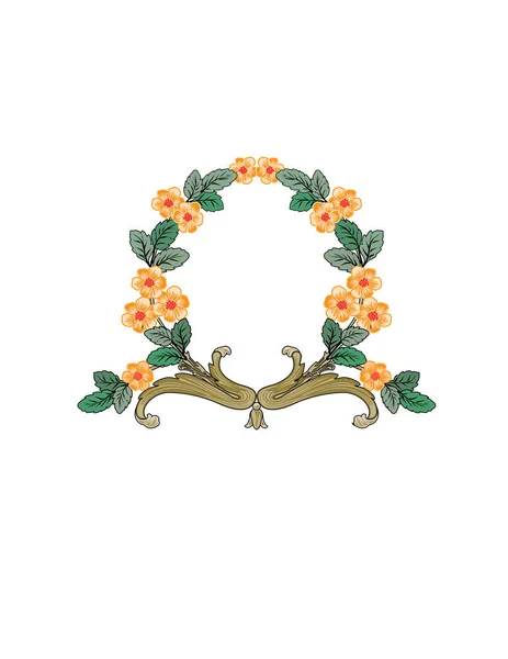 Acuarela Marco Floral Dibujado Mano — Archivo Imágenes Vectoriales