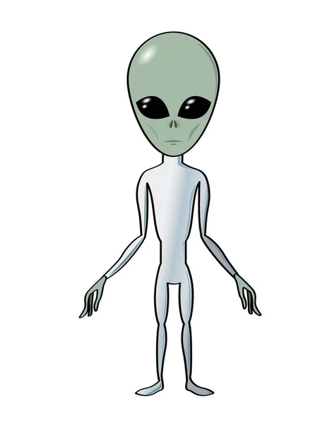 Personagem Desenho Animado Alienígena Ilustração Vetorial — Vetor de Stock