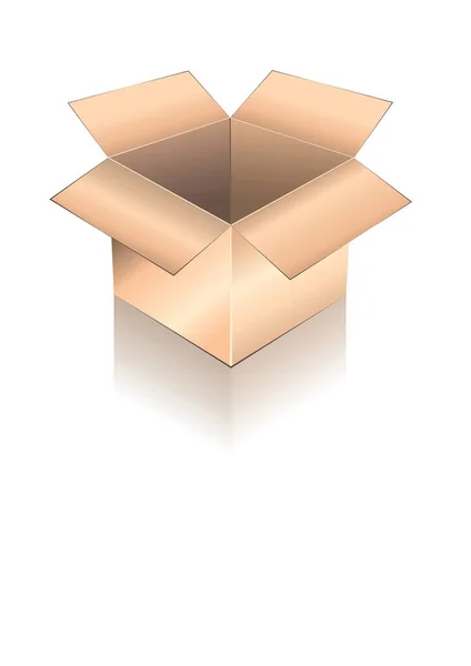Vector Illustration Cardboard Box — Stock Vector