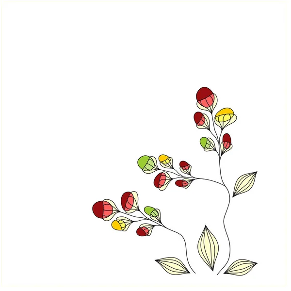 Illustration Vectorielle Avec Des Fleurs Colorées — Image vectorielle