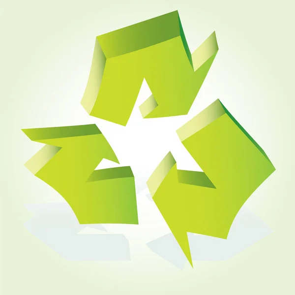 Simbolo Riciclaggio Icona Verde Illustrazione Vettoriale — Vettoriale Stock