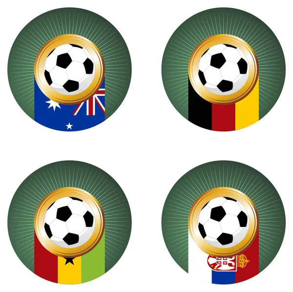 Μπάλα Ποδοσφαίρου Σημαίες Διάνυσμα Εικονογράφηση — Διανυσματικό Αρχείο