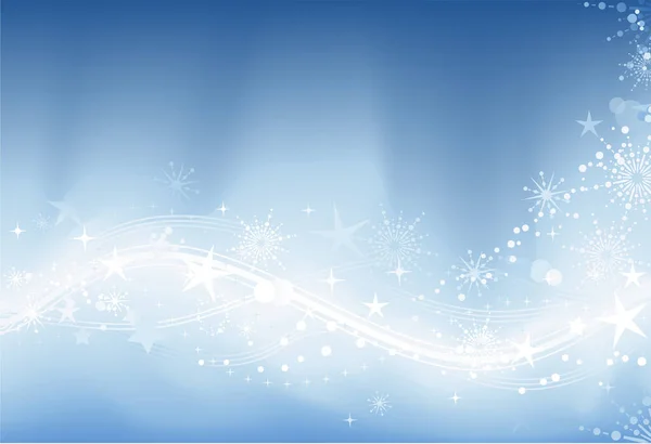 スノーフレークと星の抽象的なクリスマスの背景 ベクトル — ストックベクタ
