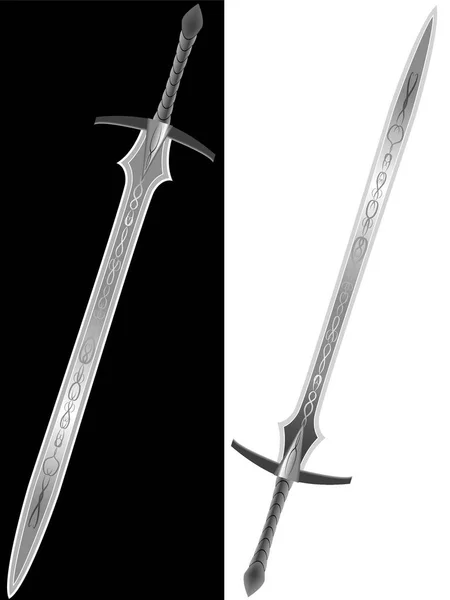 Vektor Design Des Mittelalterlichen Schwertes — Stockvektor