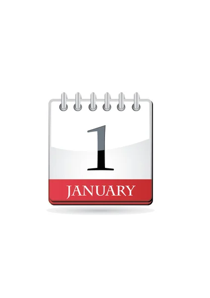 Ιανουαρίου Εικονίδιο Ημερολογίου Λευκό Φόντο — Διανυσματικό Αρχείο