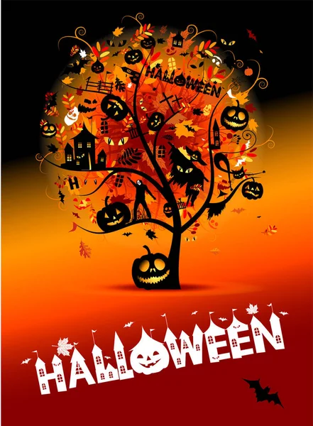 Happy Halloween Background Pumpkins — Stock Vector