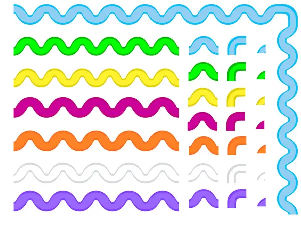 Jeu Vectoriel Bordures Colorées Avec Lignes Bordures Cadres Cadres Bordures — Image vectorielle