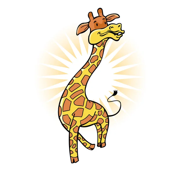 Söt Giraff Djur Karaktär Vektor Illustration Design — Stock vektor