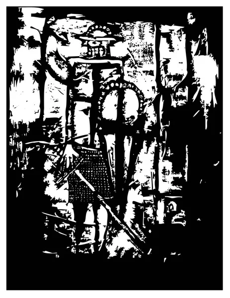 Patrón Blanco Negro Textura Grunge — Archivo Imágenes Vectoriales